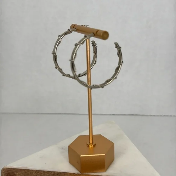 Vintage Estate Silver Roped Hoop Earrings Lot E25 - Picture 2 of 6